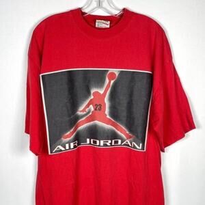 Vintage 90s Pro USA Air Jordan Men Red Short Sleeve Crew Neck T-Shirt Size 2XL